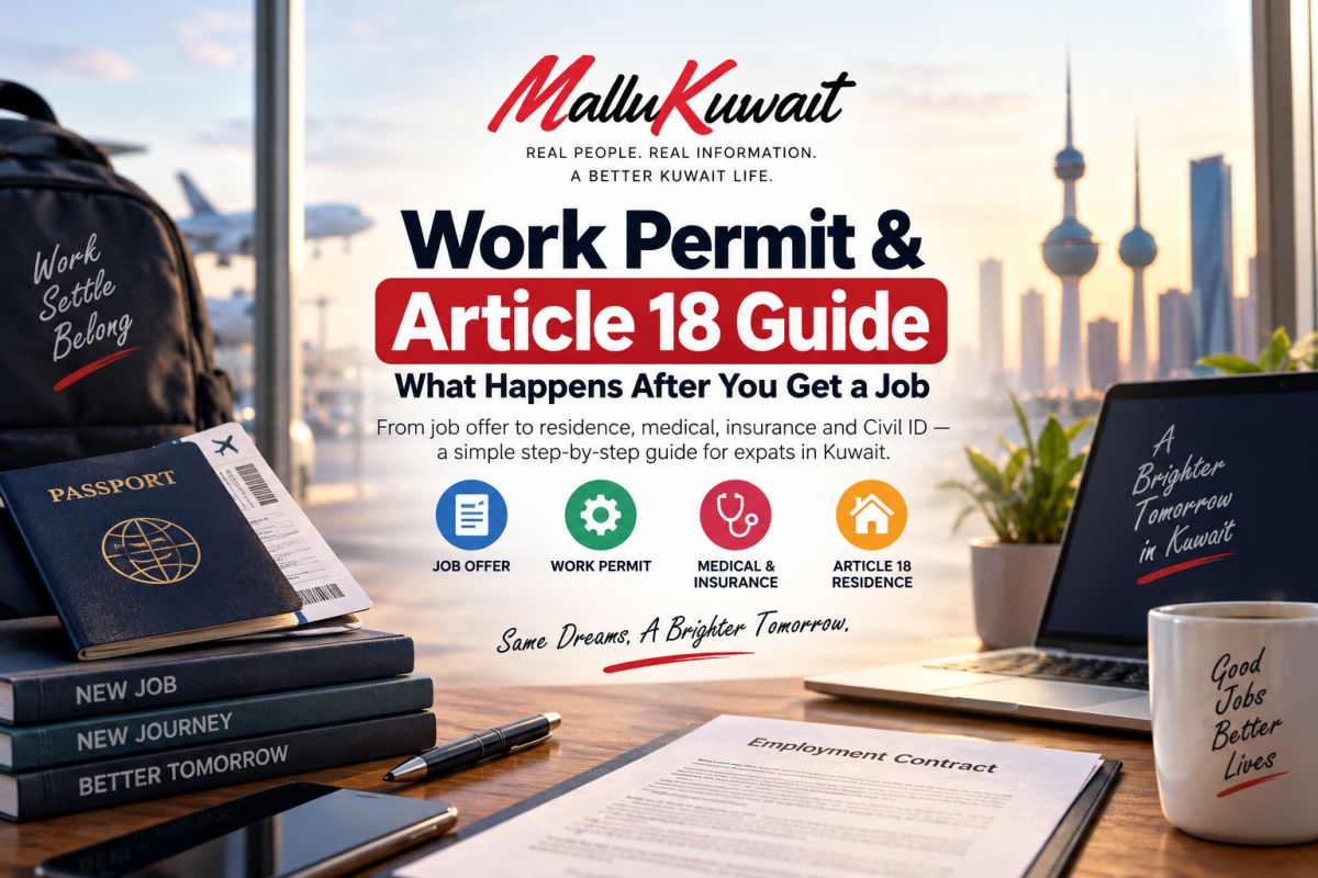 💼 Kuwait Work Permit & Article 18 Guide — What Happens After You Get a Job