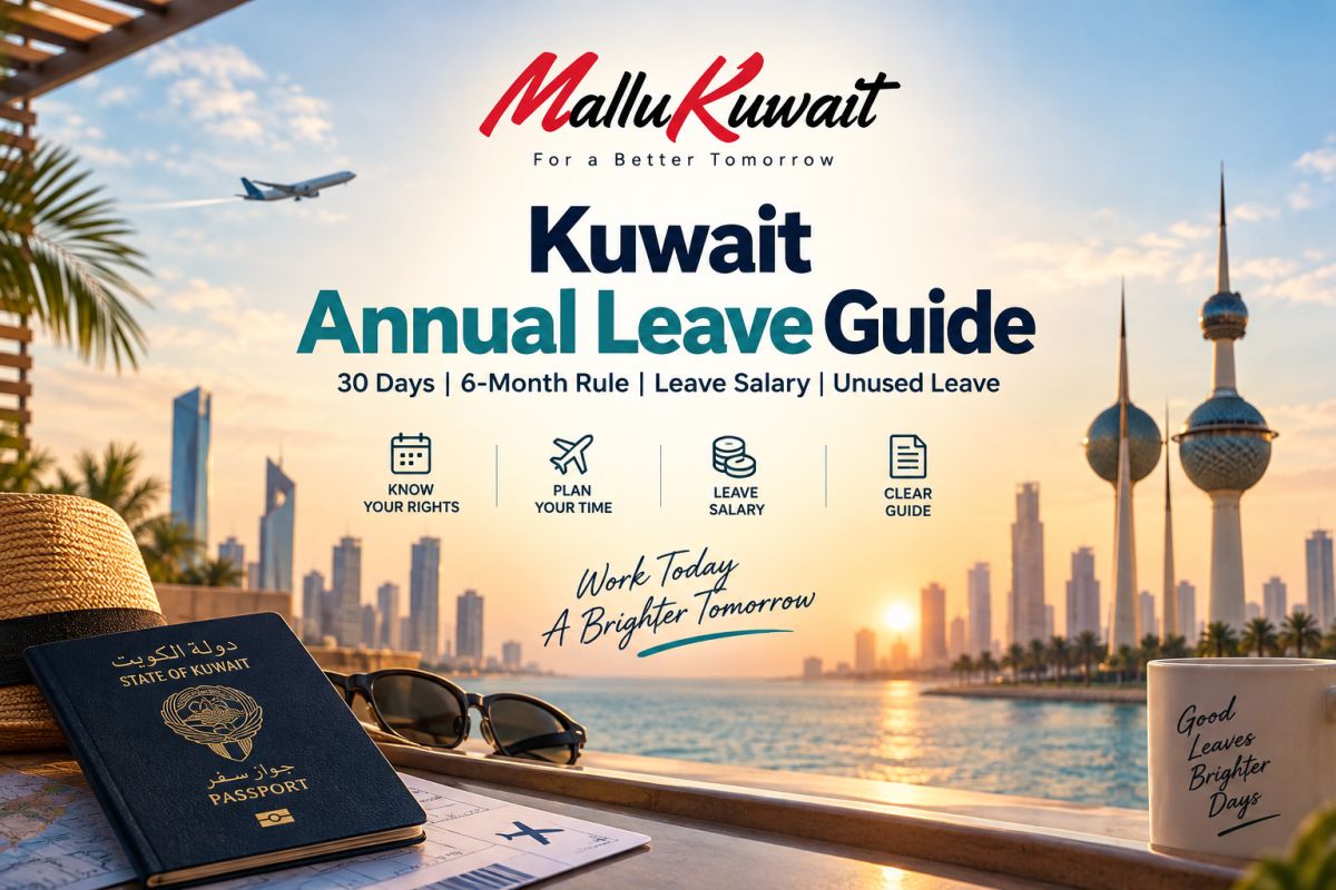 🏖️ Kuwait Annual Leave Guide: 30 Days, 6-Month Rule, Leave Salary & Unused Leave