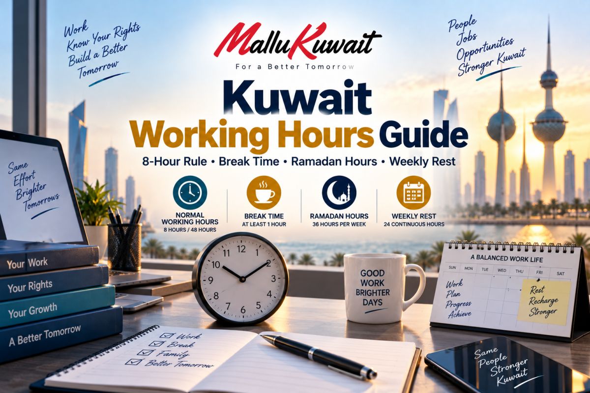 ⏰ Kuwait Working Hours Guide: 8-Hour Rule, Break Time, Ramadan Hours & Weekly Rest