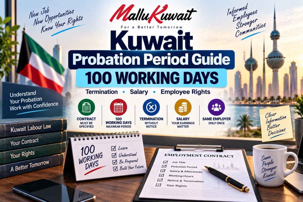 🧪 Kuwait Probation Period Guide: 100 Working Days, Termination, Salary & Employee Rights