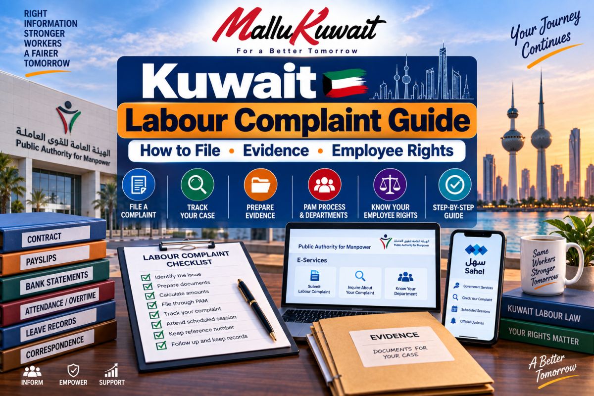⚖️ Kuwait Labour Complaint Guide: How to File a Complaint, Evidence & Employee Rights