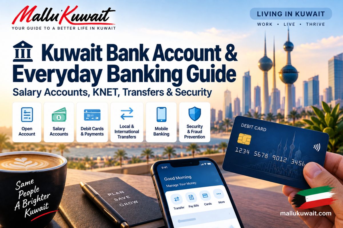 🏦 Kuwait Bank Account & Everyday Banking Guide: Salary Accounts, KNET, Transfers & Security